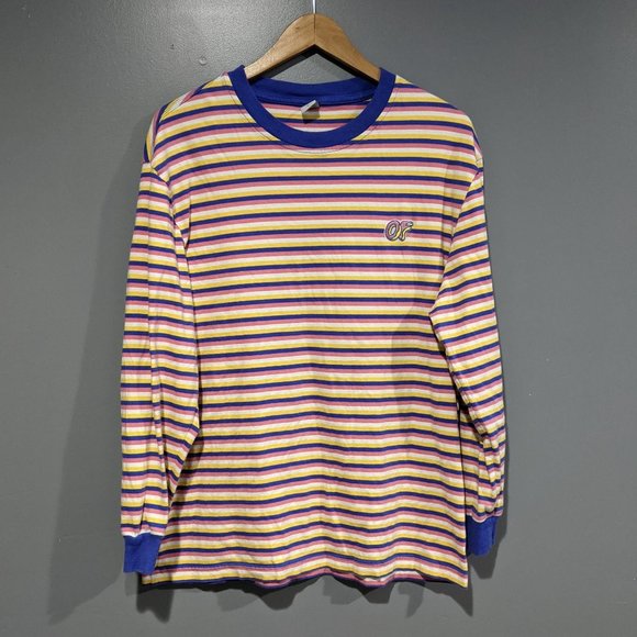 Odd Future Other - Odd Future pink blue stripe long sleeve shirt